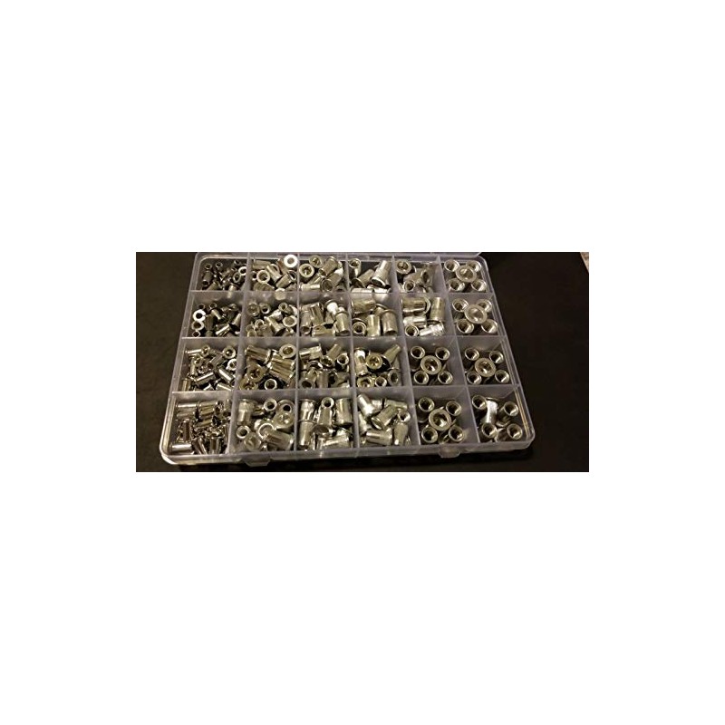 300 pcs Aluminum Rivet Nut Kit Rivnut Nutsert Assort (150pcs