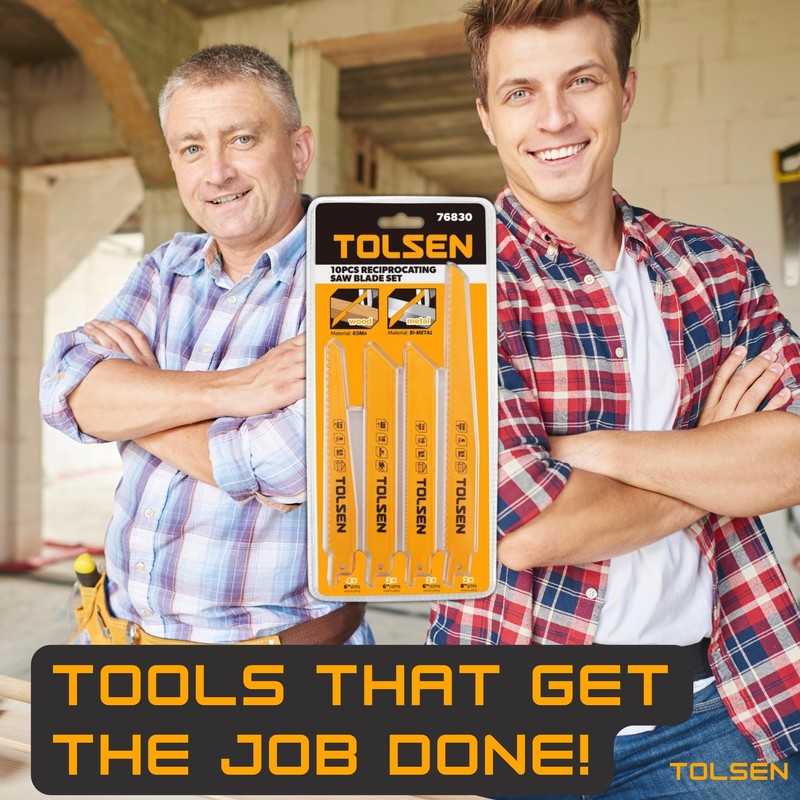 Tolsen 76830 10Pc Reciprocating Saw Blade Set - Premium Blades
