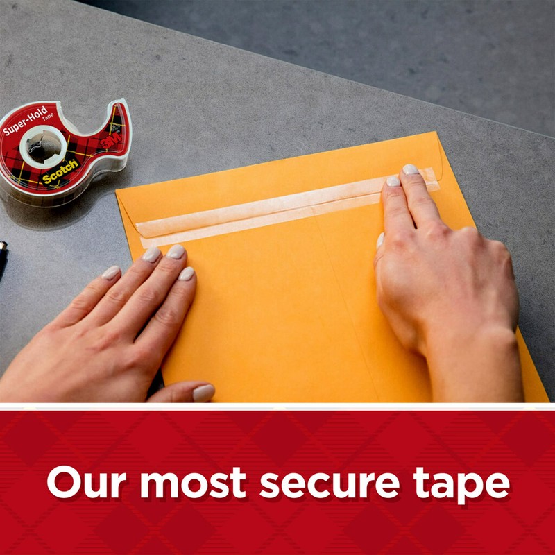 Scotch Super-Hold Tape, 2 Rolls, Transparent Finish, 50% More Adhesive,