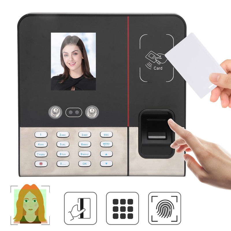 2.8in TCP/IP Time Attendance Face Fingerprint Password ID Card Recognition
