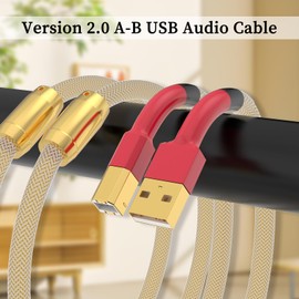 Tirstrup HiFi USB Cable OCC Silver Plated USB 2.0 Type A to B Audiophile USB Wire A-B DAC Decoder Printer Data Cable (A71USB1.5M)