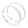 Medium White Enamel Hoop Earrings – 45mm Diameter – Classic