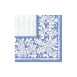 Caspari Oak Leaves & Acorns French Blue & White Boxed Cocktail Napkins - 30 Per Package, 2 Boxes