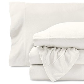 Bare Home Super Soft Fleece Sheet Set - Queen Size - Extra Plush Polar Fleece, No-Pilling Bed Sheets - All Season Cozy Warmth (Queen, Cream)