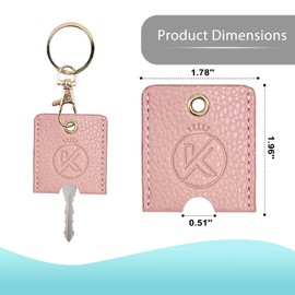 KRSURERICHER Universal Leather Key Sleeve, Key Covers, 3pcs Keychain Key Fod Protector for Broken Keys Car Keys (Pink)