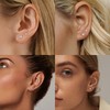 Sllaiss Flat Back Earrings 925 Sterling Silver Gold Studs Earrings
