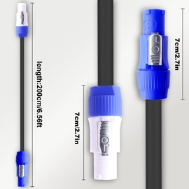 PowerCon Power Cable AC PowerCon Input to PowerCon Output 20A 3-Pin Power Extension Cable 12AWG for LED Screen Stage Light Audio Video Equipment and More (2Meters)