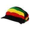 Itzu Rasta Oversized Knit Slouch Peak Beanie Cap Hat in