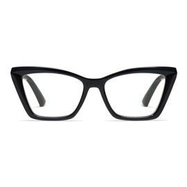 AMOMOMA Trendy Stylish Reading Glasses for Women,Retro Square Cateye Blue Light Computer Frame Reader AM6120 C1 3.0 X