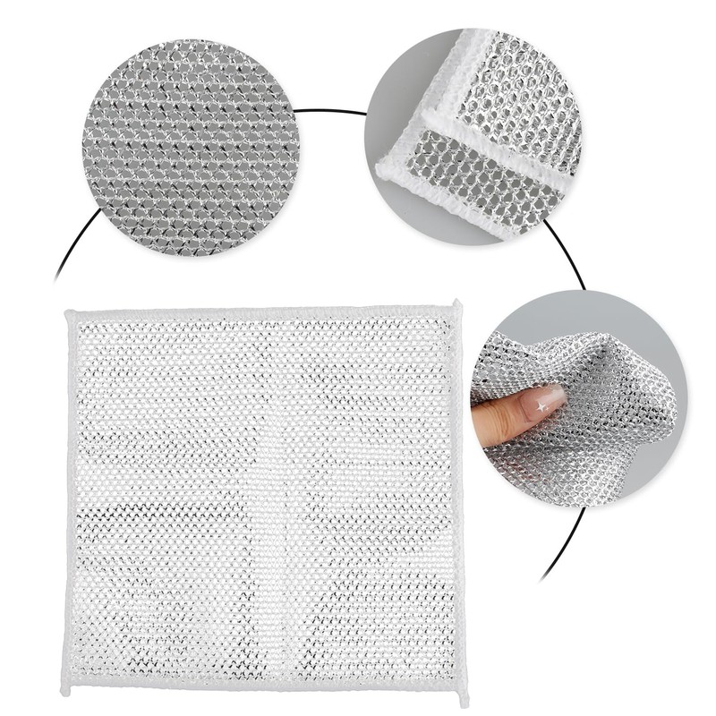 Rumyve 5pcs Wire Dishwashing Rags,Multipurpose Wire Dishwashing Rags for Wet
