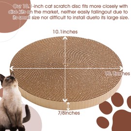 Round Cat Scratcher Refill 10 inch Diameter 7/8 Inch Thickness Circle Scratcher Replacement Pads Cat Scratching Boardcat Scratcher Pad for Indoor，2 PCS