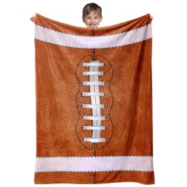 Football Throw Blanket, 320gsm Kids Blanket Fluffy Cozy Soft Warm Plush Lightweight Decorative Blanket Gifts for Boys Girls Women Men Baby, Blankets Quilt for Bed Sofa Chair Couch (60"x50")