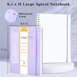 Yoment Bullet Dotted Journal Spiral Notebook 8.5 x 11 A4 Large Dot Grid Notebooks, 100 GSM Thick Dot Paper, Journaling Notebooks for Work School Sketching, A4 Purple