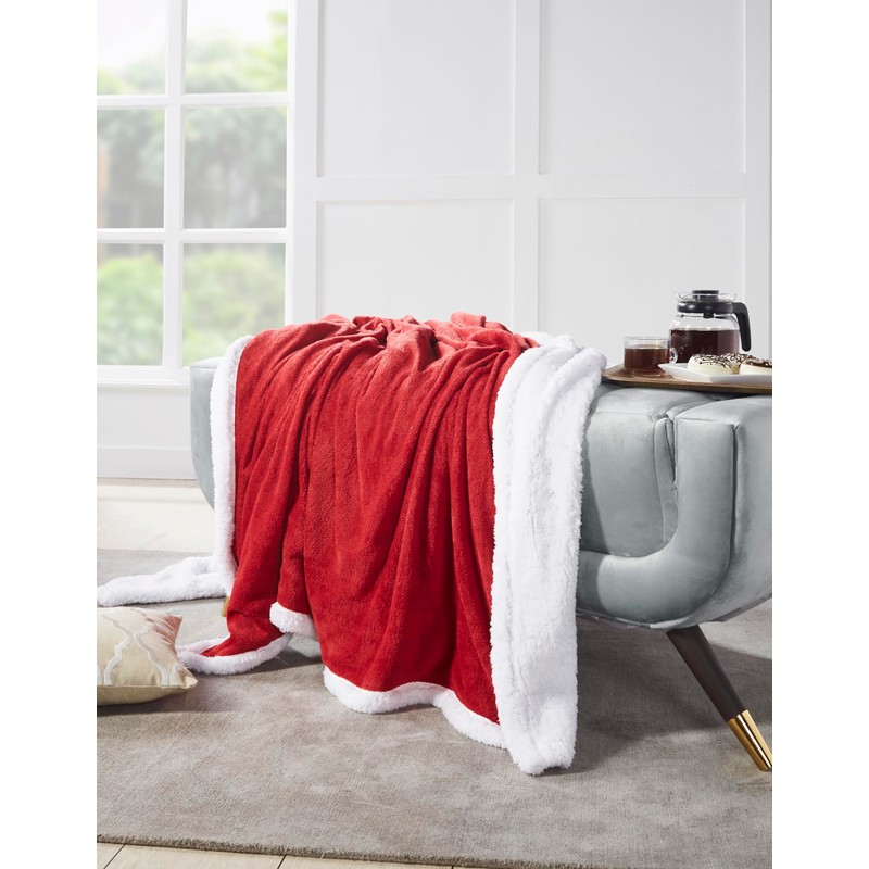 Penguin Home Solid Sherpa Blanket, Microfiber Throw for All Season,