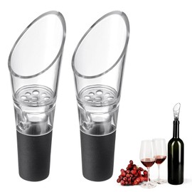 2 Stück Weinausgießer,Dekantierausgießer mit Belüfter,Wein Ausgießer,WeinbelüfterAusgießer Weinausgießer,Dekantierausgießer Mit Belüfter für Tropffreies Einschenken Von Rotwein Und Weißwein