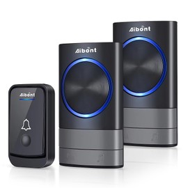 Timbre Inalámbrico Impermeable para Puerta,1 Transmisor y 2 Receptor,52 Melodías,4 Niveles de Volumen,200m de Alcance LED Indicador,Kit de timbre inalámbrico,para Casa,Oficinas, Hoteles