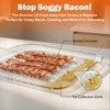 HoPliGhe Microwave Bacon Cooker Pan, Square Glass Bacon Tray for