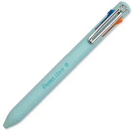 Pentel iZee 4 Colour Ballpoint Pen - Sky Blue Barrel - Multi Ink - Orange, Pink, Sky Blue & Violet Ink - Single Pen