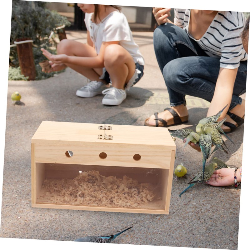 Totority Transparent Parakeet Nesting Bird Breeding House with Buckle Lid