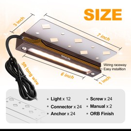 7 Inch Retaining Wall Lights, 3.5W LED Hardscape Lighting Low Voltage Step Light, IP67 Sealed, 12V-24V Landscape Paver Lights, 2700K Warm White Outdoor Stair Light, 12Pack with IP65 Connectors