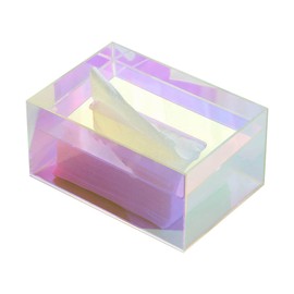 Tissue Box Cover, Acrylic Tissue Box Holder Rectangular Transparent Dazzling Colours Napkin Dispenser for Home Office