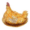 Golden Hen Figurine Trinket Boxes Handcraft Exquisite Small Jewelry Box