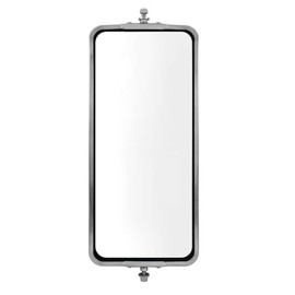 United Pacific 60028 7”x 16” West Coast Style Mirror w/Stainless Housing, 430 Stainless Steel, Universal Fitment, 5/16" Stud – Non Heated – ONE Mirror