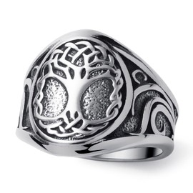 WESTMIAJW Viking Rings for Men Norse Tree of Life Rings Jewellery Size Z+1