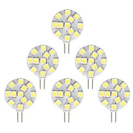 Dream lighting LED 12Volt G4 Replacement Bulb / JC10 for RV Automotive Boat Interior Dome Light Under Cabinet Light—Bi-Pin, Dimmable Pure White Light, Pack of 6