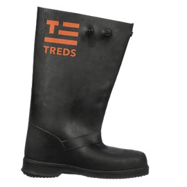 TREDS Rubber Concrete Boot, Pull-On Overboot for Construction, Mud & Snow, Size M/L (9-10), 17" Ht, Black