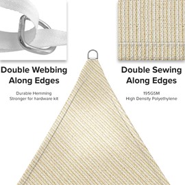 INFRANGE Triangle Sun Shade Sails Canopy Sun Shade Cover for Outdoor Activities Garden Patio Deck Balcony (Beige)