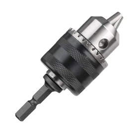 Bestgle 0.6-6.5mm Capacity Mount 3/8-24UNF Drill Chuck 1/4" Hex Shank Impact Drill Driver Bits Quick Change Chuck Adapter Conversion Tool with Chuck Key