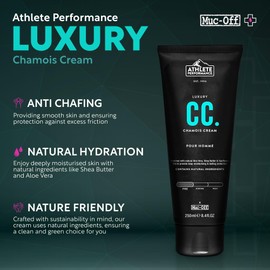 Muc-Off Luxury Chamois Cream Cycling | Anti-Chafing, Moisturizing Formula | Long-Lasting Comfort & Protection | Ideal for Cyclists, Triathletes, and Runners (250 ml (Pack of 2))