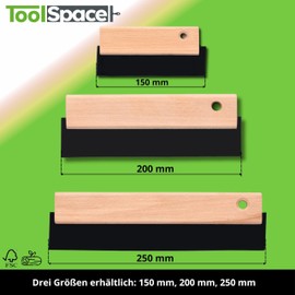 ToolSpace Set of 3 Rubber Spatulas, 150/200/250 mm, Tile Spatula, Joint Spatula, Grouting Rubber, Tools for Stoneware, Grouting Rubber, Smoothing Trowel, Rubber, Ergonomic Work
