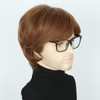 Topcosplay Mens Wigs with Glasses Short Brown Ginger 60s 70s