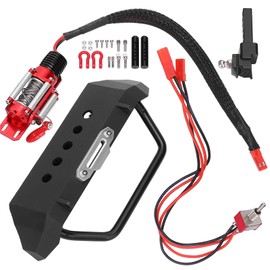 Front Bumper Manual Winch Upgrade Kit Accessory Fit for TRX4/SCX10 1/10 RC Crawler Car