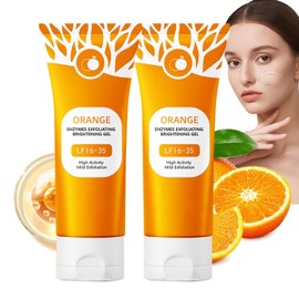 Natural Orange Exfoliating Gel,Gel Exfoliante Facial con Orange, Limpia Los Poros,Reduce Los Puntos Negros y Blancos, Elimina Las CéLulas Muertas de La Piel,para Rostro, Codos, Rodillas,y Espalda (2PC)