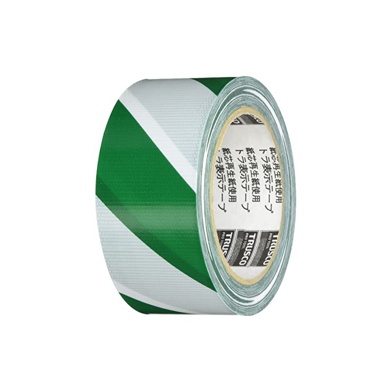 TRUSCO(トラスコ) トラ表示テープ 50mm×25m ホワイト・グリーン TRTR-5025WG