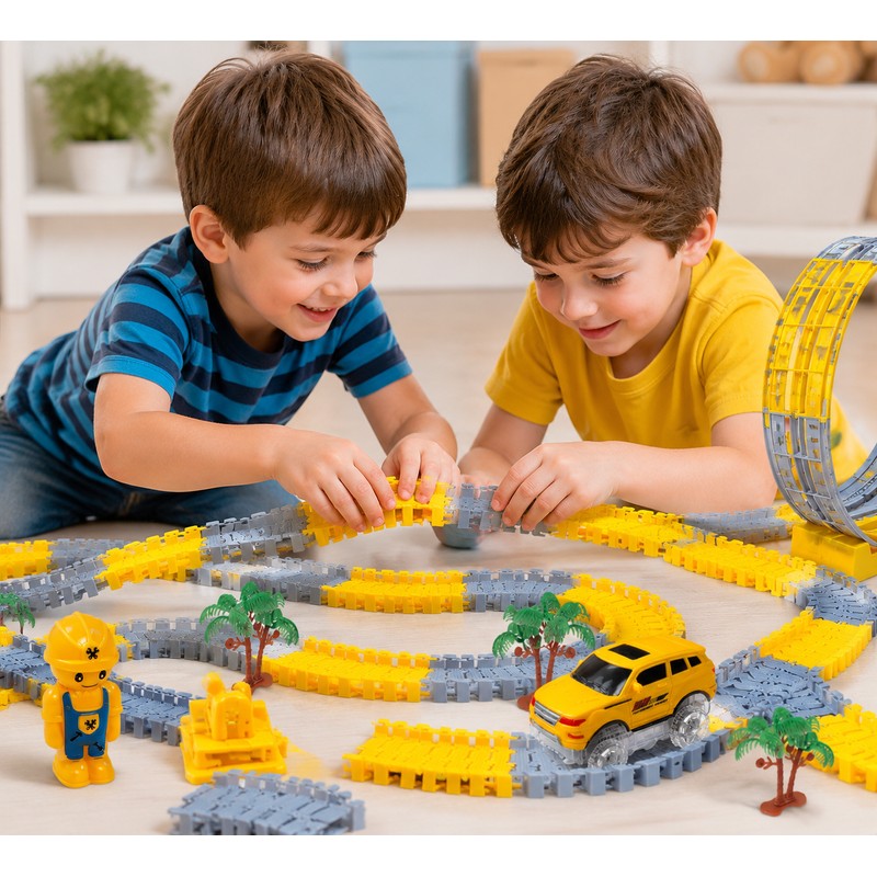 Flexible Electric Track Car Toy Set for Kids – Customizable