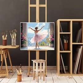 Natuyalo Dancing Girl Paint by Numbers Kit for Adults - Beautiful Woman Painting by Number on Canvas Without Frame, DIY Acrylic Art Crafts for Ideal Gift Home Wall Decor (16x20 Inch)