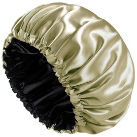 Satin Bonnet Silk Bonnet for Sleeping Double Layer 100% Real Satin Lined Hair Bonnet with Women Curly Hair