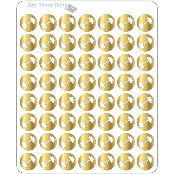 Workout Gold Foil Planner Stickers Celebration 54 stickers per sheet