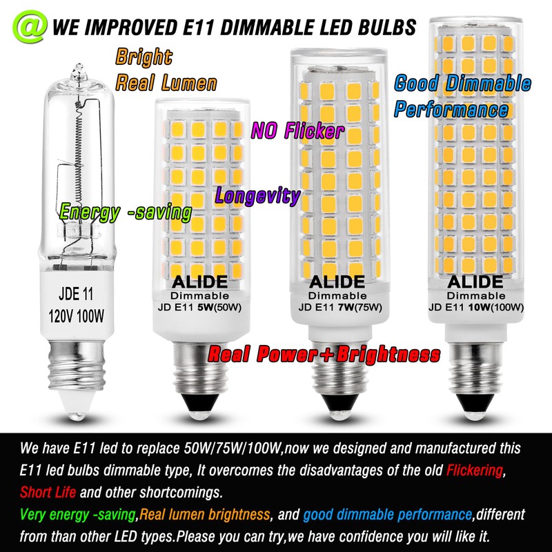 JDE11 Led Bulbs 120V 100W Halogen Candelabra Bulbs Equiva Dimmable,T3