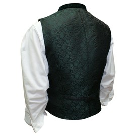 Loden Traditional Costume Gilet Lodengilet Loden Vest Elegant Traditional Gilet Sleeveless Costume Anthracite Dark Grey Brocade Pocket Square Festival Music Occasion Wedding, Green
