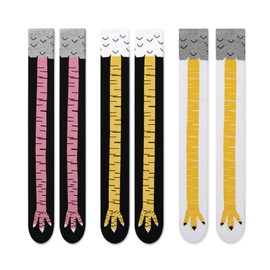 JANDH Chicken Leg Socks Long, 3 Pairs of Overknee Stockings, Chicken Feet, Knee Stockings, Women, Soft and Skin-friendly, Suitable for Theme Parties and Individual Everyday Wear, black