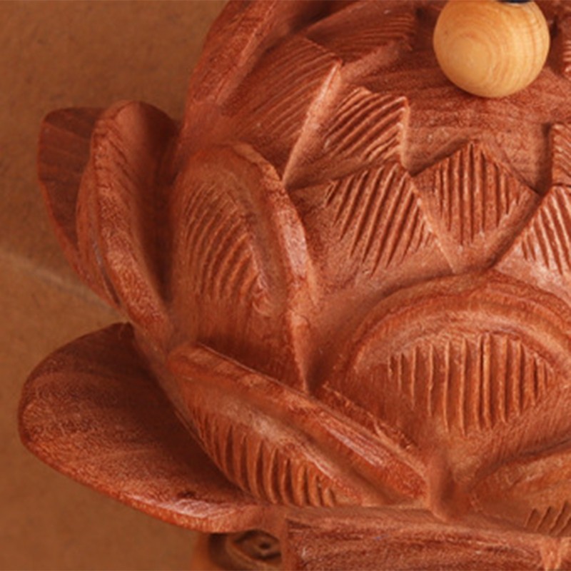 Peach Wood Lotus Car Pendant Innovative Vehicle Rearview Mirror Decoration