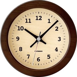 KATOMOKU Dual use clock 7 km-132BRRC Brown Radio Clock Continuous Second Hand