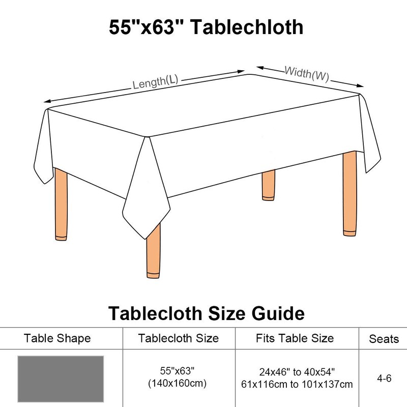 PiccoCasa Tablecloth Rectangle Wrinkle and Water Resistant, Table Cloth Wipe