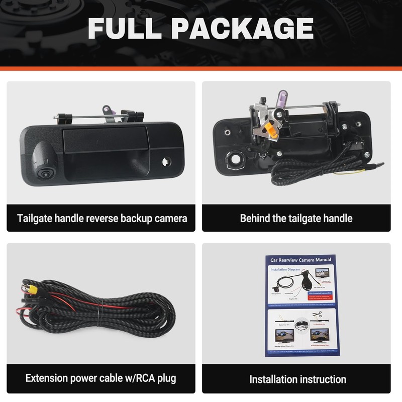 Tailgate Handle Backup Camera Compatible with 2007-2013 Toyota Tundra, Tailgate