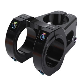 31.8mm Mountain Bike Stem, Aluminum Alloy Bike Stems Short Handlebar Lightweight DIY Short Handlebar Stem for Replacement (Black)